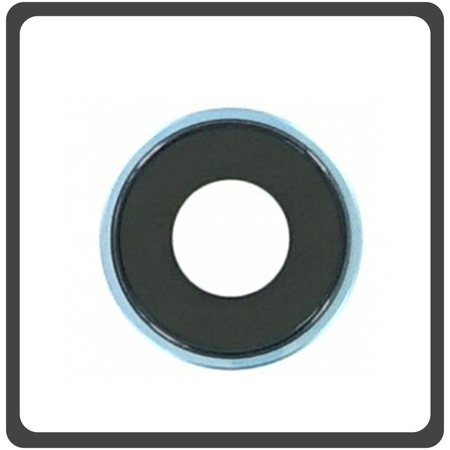 HQ OEM Συμβατό Για Apple iPhone XR, iPhone XR (A2105, A1984, A2107, A2108, A2106, iPhone11,8) Main Camera Lens Τζαμάκι Κάμερας + Frame Πλαίσιο Blue Μπλε (Grade AAA+++)
