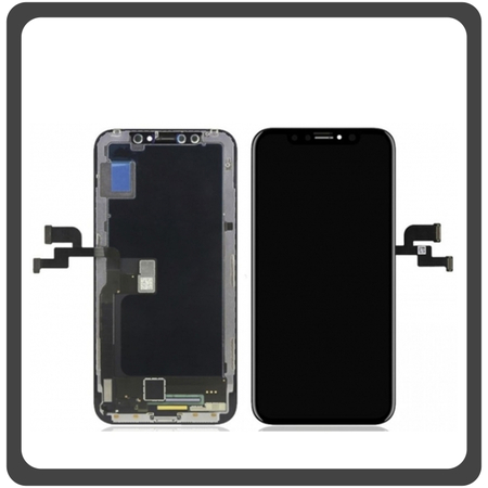 OEM HQ Apple Iphone X, IphoneX (A1901, A1865, A1902, A1903) Amoled (SOFT OLED) LCD Display Screen Οθόνη + Touch Screen Digitizer Μηχανισμός Οθόνης Αφής Black (Grade AAA+++)