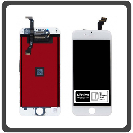 OEM HQ Iphone 6 , Iphone6 (A1549, A1586, A1589, A1522, A1524, A1593, iPhone7,2) IPS LCD Display Assembly Screen Οθόνη + Touch Screen Digitizer Μηχανισμός Αφής White Άσπρο Lifetime Warranty (Grade AAA+++)