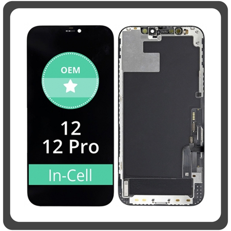 HQ OEM  IPhone 12 (A2403) / Iphone 12 Pro (A2407) Premium In-Cell LCD Display Screen Οθόνη + Touch Screen Digitizer Μηχανισμός Αφής Black Μαύρο (Premium A+)