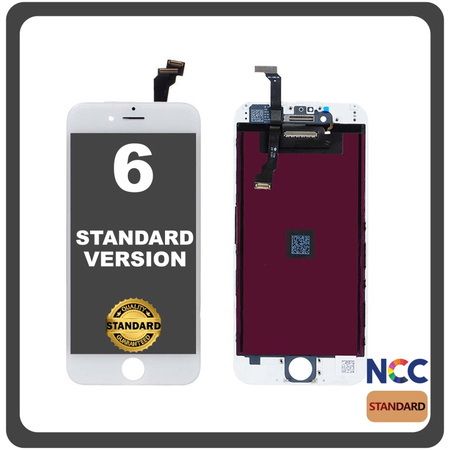 HQ OEM Συμβατό Για Apple iPhone 6, iPhone6 (A1549, A1586, A1589, A1522) NCC Standard Version IPS LCD Display Screen Assembly Οθόνη + Touch Screen Digitizer Μηχανισμός Αφής White Άσπρο (Grade AAA+++)