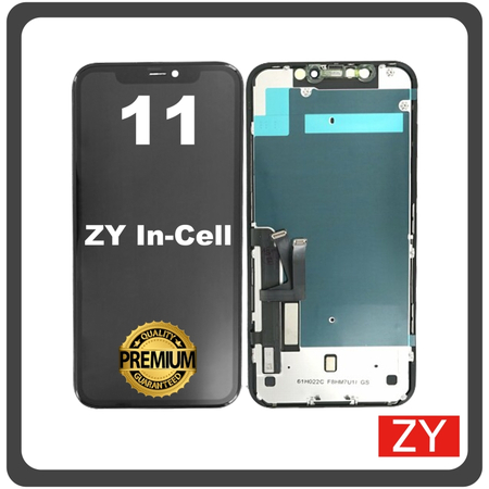 HQ OEM Συμβατό Για Apple iPhone 11, iPhone11 (A2221, A2111, A2223, iPhone12,1) ZY In-Cell LCD Display Screen Assembly Οθόνη + Touch Screen Digitizer Μηχανισμός Αφής Black Μαύρο (Premium A+)