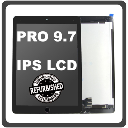 iPad Pro 9.7 (2016) (A1673, A1674, A1675) IPS LCD Display Aseembly Screen Οθόνη + Touch Digitizer Unit Μηχανισμός Aφής + Home Button Κεντρικό Κουμπί Space Gray Μαύρο (Ref By Apple)
