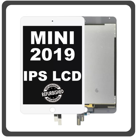 iPad Mini (2019) (A2126, A2124, A2133) IPS LCD Display Aseembly Screen Οθόνη + Touch Digitizer Unit Μηχανισμός Aφής White Άσπρο (Ref By Apple)