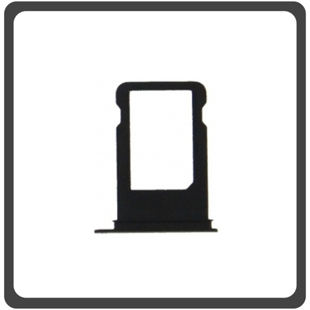 HQ OEM Συμβατό Για iPhone 7 (A1660, A1778), iPhone 7 Plus (A1661, A1784) Sim Tray Υποδοχέας Βάση Θήκη Κάρτας SIM Diamond Black Μαύρο (Grade AAA+++)