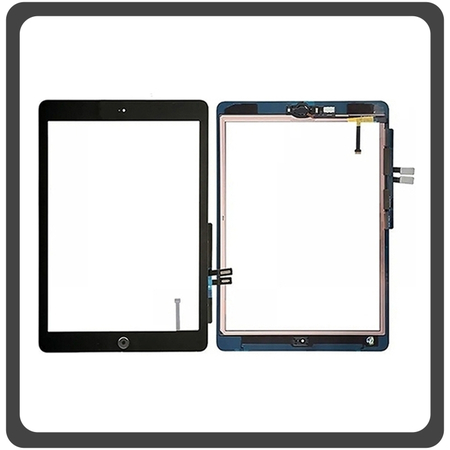 HQ OEM Συμβατό Για Apple iPad 6th Gen 9.7'' inch 2018 (A1893, A1954, iPad7,5, iPad7,6) Touch Screen DIgitizer Μηχανισμός Αφής Τζάμι + Home Button Κεντρικό Κουμπί Black Μαύρο (Grade AAA+++)