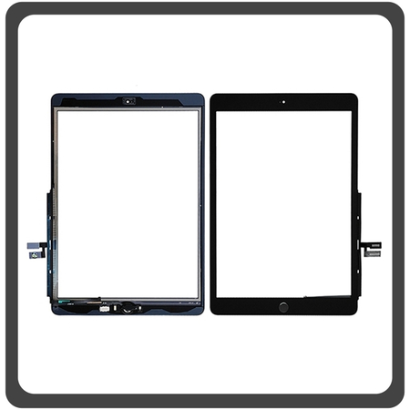 HQ OEM Συμβατό Για Apple iPad 7th Gen 10.2'' inch 2019 (A2197, A2200), iPad 8th Gen 10.2" inch 2020 (A2428, A2429) / iPad Pro 10.2" (2021) (A2603, A2604)​, Touch Screen DIgitizer Μηχανισμός Αφής Τζάμι + Home Button Κεντρικό Κουμπί Black Μαύρο (Premium A+)