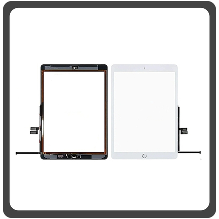 HQ OEM Συμβατό Για Apple iPad 7th Gen 10.2'' inch 2019 (A2197, A2200), iPad 8th Gen 10.2" inch 2020 (A2428, A2429) / iPad Pro 10.2" (2021) (A2603, A2604), Touch Screen DIgitizer Μηχανισμός Αφής Τζάμι + Home Button Κεντρικό Κουμπί White Άσπρο (Premium A+)