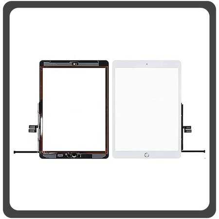 iPad 7th Gen 10.2'' inch 2019 (A2197, A2200) iPad 8th Gen 10.2" inch 2020 (A2428, A2429) Touch Screen DIgitizer Μηχανισμός Αφής Τζάμι + Home Button Κεντρικό Κουμπί White Άσπρο (Ref By Apple)