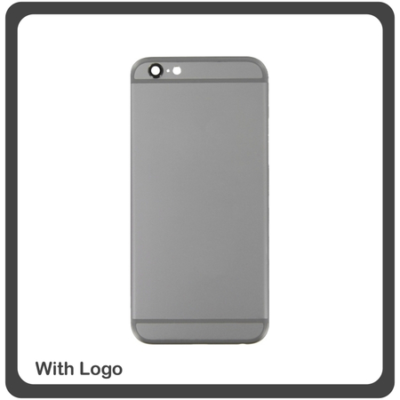 OEM HQ iPhone 6 (A1549, A1586, A1589, A1522, A1524, A1593) Καπάκι Μπαταρίας Battery Cover + Πλαινά πλήκτρα Side Keys + Θήκη Κάρτας Sim Holder Space Grey (Grade AAA+++)