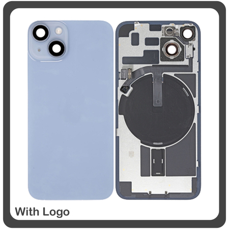 iPhone 14 Plus, iPhone 14+ (A2886, A2632) Rear Back Battery Cover Πίσω Κάλυμμα Καπάκι Πλάτη Μπαταρίας + Camera Lens Τζαμάκι Κάμερας Blue Μπλε (Ref By Apple)