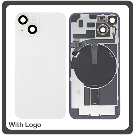 iPhone 14 Plus, iPhone 14+ (A2886, A2632) Rear Back Battery Cover Πίσω Κάλυμμα Καπάκι Πλάτη Μπαταρίας + Camera Lens Τζαμάκι Κάμερας Starlight Άσπρο (Ref By Apple)