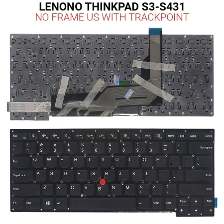 Πληκτρολόγιο  Lenono Thinkpad s3-S431 no Frame us With Trackpoint