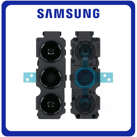 Γνήσια Original Samsung Galaxy A04S (SM-A047F, SM-A047F/DS) Deco Camera Frame Πίσω Πλαίσιο Κάμερας + Camera Lens Τζαμάκι Κάμερας Black Μαύρο GH98-47704A (Service Pack By Samsung)