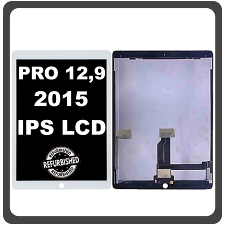 iPad Pro 12.9 (2015) (A1584, A1652, iPad6,7, iPad6,8) IPS LCD Display Aseembly Screen Οθόνη + Touch Digitizer Unit Μηχανισμός Aφής White Άσπρο (Ref By Apple)