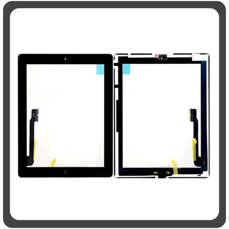 HQ OEM for iPad 3/4 Touch Screen DIgitizer Μηχανισμός Αφής Τζάμι + Home Button Black (Grade AAA+++)