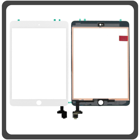 iPad mini Wi-Fi (A1432, iPad2,5), iPad mini 2 (A1489, A1490) Touch Panel Screen Digitizer Μηχανισμός Αφής + Fingerprint Button White Άσπρο (Ref By Apple)