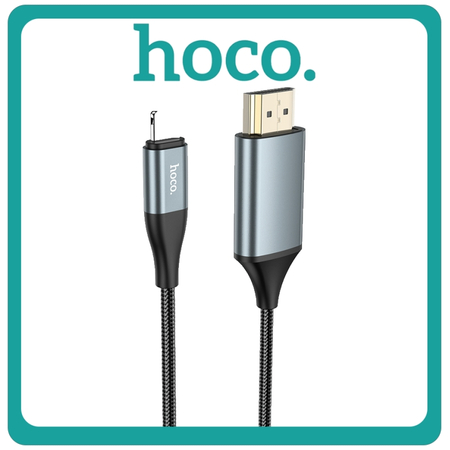 Hoco UA15 HDMI 1.4 Braided Cable HDMI male - Lightning male 2m Black Μαύρο​