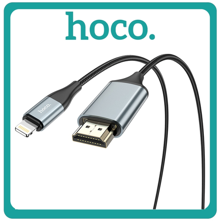 Hoco UA15 HDMI 1.4 Braided Cable HDMI male - Lightning male 2m Black Μαύρο​