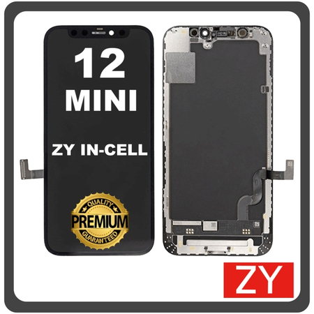 HQ OEM Συμβατό Apple iPhone 12 Mini, iPhone 12Mini (A2399) ZY In-Cell LCD Display Screen Assembly Οθόνη + Touch Screen Digitizer Μηχανισμός Αφής Black Μαύρο (Premium A+)
