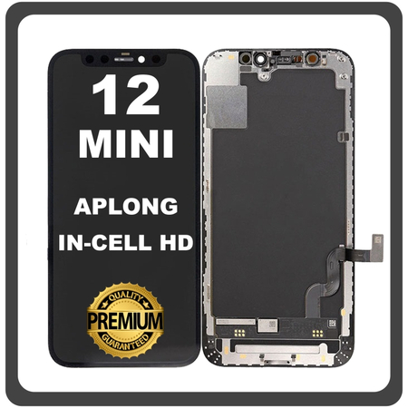 HQ OEM Συμβατό Με Apple iPhone 12 Mini, iPhone 12Mini (A2399, A2176) APLONG In-Cell-HD, InCell-HD LCD Display Screen Assembly Οθόνη + Touch Screen Digitizer Μηχανισμός Αφής Black Μαύρο (0% Defective Returns)