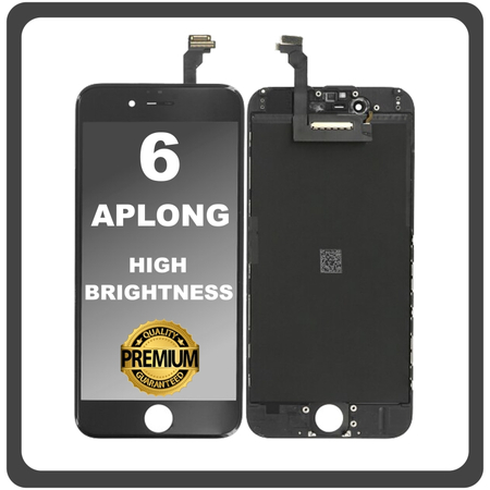 HQ OEM Συμβατό Με Apple iPhone 6, iPhone6 (A1549, A1586) APLONG High Brightness LCD Display Screen Assembly Οθόνη + Touch Screen Digitizer Μηχανισμός Αφής Black Μαύρο (Premium A+) (Lifetime Warranty Για Συνεργάτες B2B​)