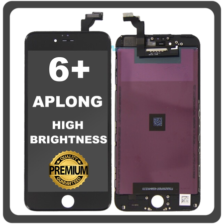 HQ OEM Συμβατό Με Apple iPhone 6+, iPhone 6 Plus (A1522, A1524) APLONG High Brightness LCD Display Screen Assembly Οθόνη + Touch Screen Digitizer Μηχανισμός Αφής Black Μαύρο (Premium A+)​ (0% Defective Returns)