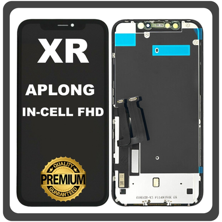 HQ OEM Συμβατό Με Apple iPhone XR, iPhoneXR (A2105, A1984) APLONG InCell FHD LCD Display Screen Assembly Οθόνη + Touch Screen Digitizer Μηχανισμός Αφής Black Μαύρο (Premium A+)​ (0% Defective Returns)