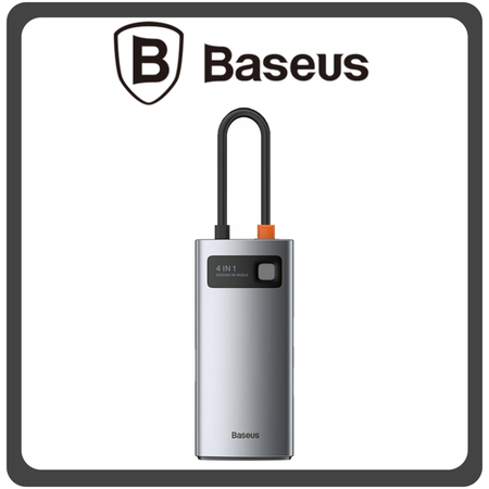 Baseus Metal Gleam Series USB-C Docking Station με USB-A 3.0, 1 θύρα USB-C PD Silver Ασημί