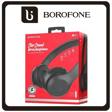 Borofone BO5 Star Sound Wired Headphones Ενσύρματα On Ear Ακουστικά Black Μαύρο
