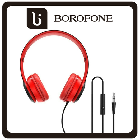Borofone BO5 Star Sound Wired Headphones Ενσύρματα On Ear Ακουστικά Red Κόκκινο