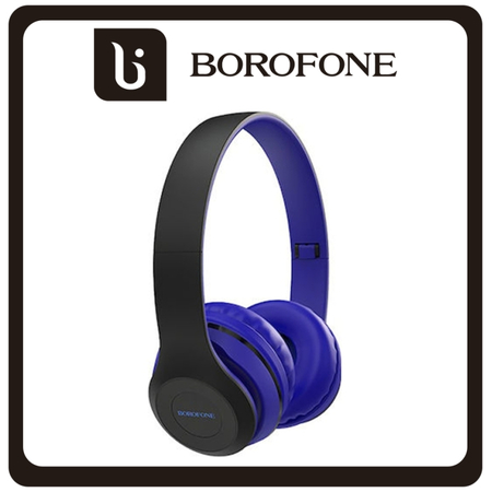 Borofone BO4 Wireless Headphones Ασύρματα/Ενσύρματα On Ear Ακουστικά Με 5 ώρες Λειτουργίας Blue Μπλε