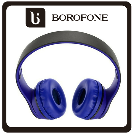Borofone BO4 Wireless Headphones Ασύρματα/Ενσύρματα On Ear Ακουστικά Με 5 ώρες Λειτουργίας Blue Μπλε