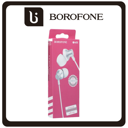 Borofone BM35 In-ear Handsfree με Βύσμα 3.5mm Μαύρο White Άσπρο