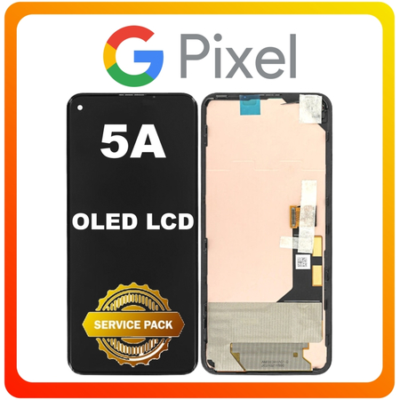 Γνήσια Original Google Pixel 5a 5G (G1F8F, G4S1M) OLED LCD Display Screen Assembly Οθόνη + Touch Screen Digitizer Μηχανισμός Αφής Mostly Black Μαύρο G949-00138-01 (Service Pack By Google)