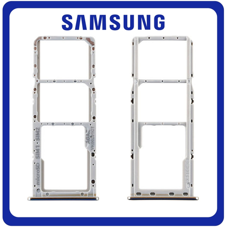 Γνήσια Original Samsung Galaxy A71, GalaxyA71 (SM-A715F, SM-A715F/DS) SIM Card Tray + Micro SD Tray Slot Υποδοχέας Βάση Θήκη Κάρτας SIM Prism Crush Silver Ασημί GH98-44757B (Service Pack By Samsung)