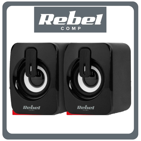 Rebel Comp CS-15 Ηχεία Υπολογιστή 2.0 με Ισχύ 3W Black Μαύρο
