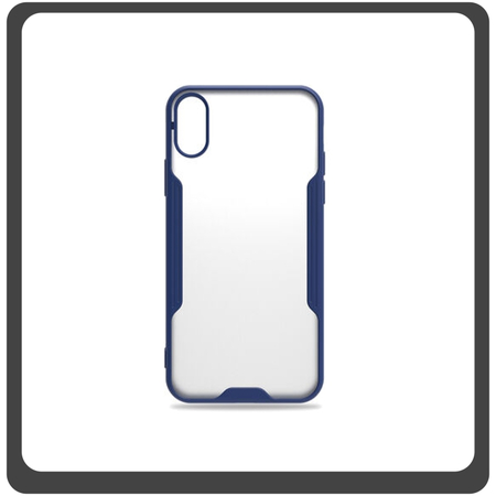 Θήκη Πλάτης - Back Cover, Silicone Σιλικόνη TPU-Rimmed Acrylic Protective Case Blue Μπλε For iPhone XS Max