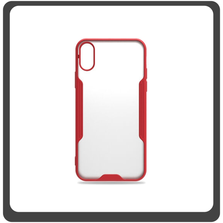 Θήκη Πλάτης - Back Cover, Silicone Σιλικόνη TPU-Rimmed Acrylic Protective Case Red Κόκκινο For iPhone XS Max