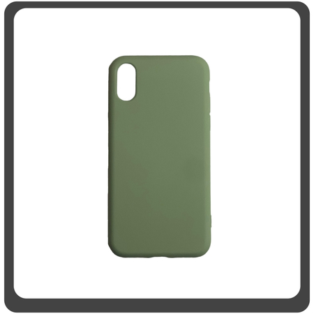 Θήκη Πλάτης - Back Cover, Silicone Σιλικόνη Liquid TPU Soft Protective Case Matcha Green Πράσινο For iPhone XS Max