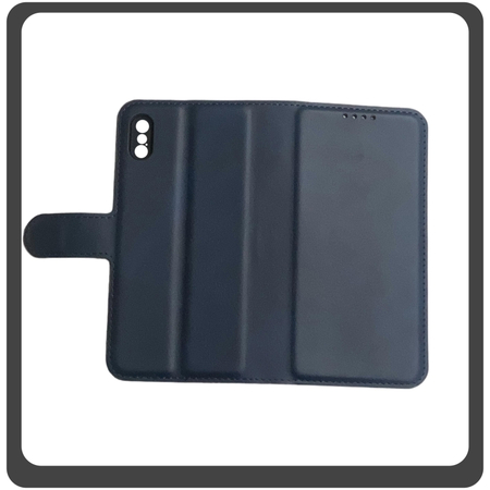 Θήκη Book, Leather Flap Wallet Case Δερματίνη Dark Blue Μπλε For iPhone XS Max