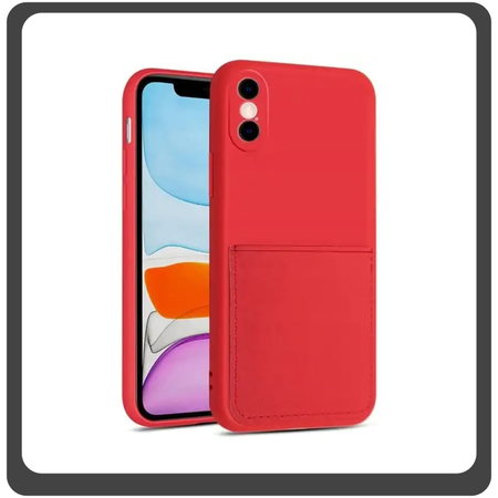 Θήκη Πλάτης - Back Cover, Silicone Σιλικόνη  Liquid Inserted TPU Protective Case Red Κόκκινο For iPhone XS Max