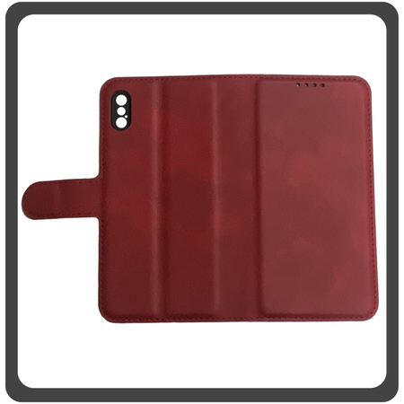 Θήκη Book, Leather Flap Wallet Case Δερματίνη Red Κόκκινο For iPhone XS Max