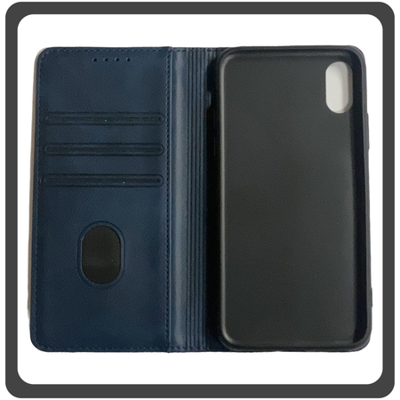 Θήκη Book, Leather Print Wallet Case Δερματίνη Blue Μπλε For iPhone XS Max