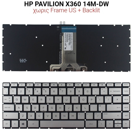 Πληκτρολόγιο hp Pavilion 14-bf no Frames us + Backlit Silver