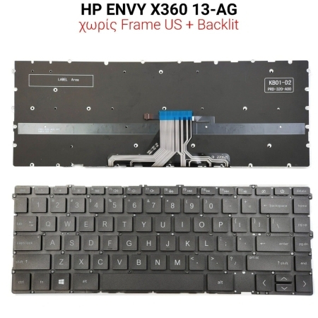 Πληκτρολόγιο hp Envy X360 13-ag no Frame us + Backlit