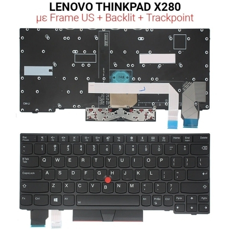 Πληκτρολόγιο Lenovo Thinkpad X280 us + Backlit + Trackpoint