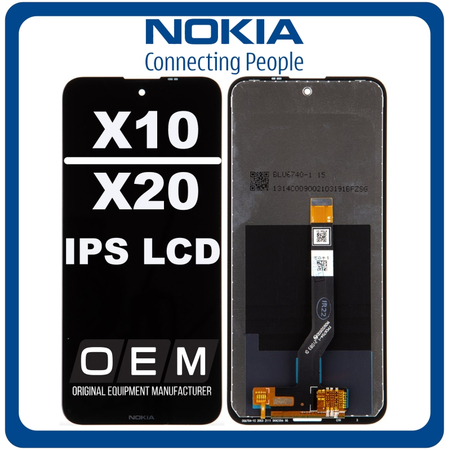 HQ OEM Συμβατό Με Nokia X10 (TA-1350, TA-1332), Nokia X20 (TA-1341, TA-1344) IPS LCD Display Screen Assembly Οθόνη + Touch Screen Digitizer Μηχανισμός Αφής Black Μαύρο (Grade AAA)