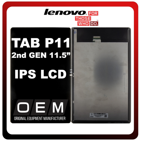 HQ OEM Συμβατό Με Lenovo Tab P11 (2nd Gen) 11,5", IPS LCD Display Screen Assembly Οθόνη + Touch Screen Digitizer Μηχανισμός Αφής Black Μαύρο (Premium A+)