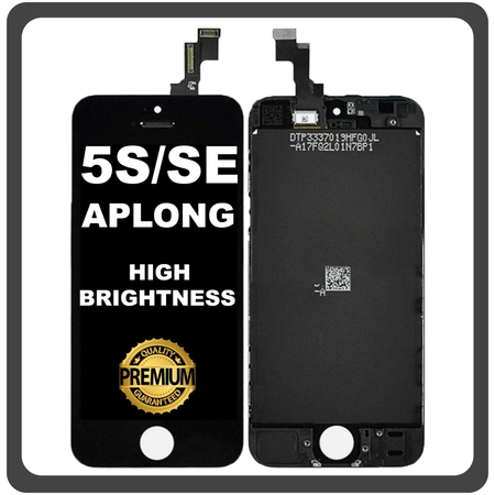 HQ OEM Συμβατό Με Apple iPhone 5s (A1453, A1457), iPhone SE (A1662, A1723) APLONG High Brightness LCD Display Screen Assembly Οθόνη + Touch Screen Digitizer Μηχανισμός Αφής Black Μαύρο (Premium A+) (Lifetime Warranty Για Συνεργάτες B2B​)